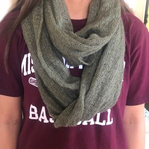 Dark green infinity scarf